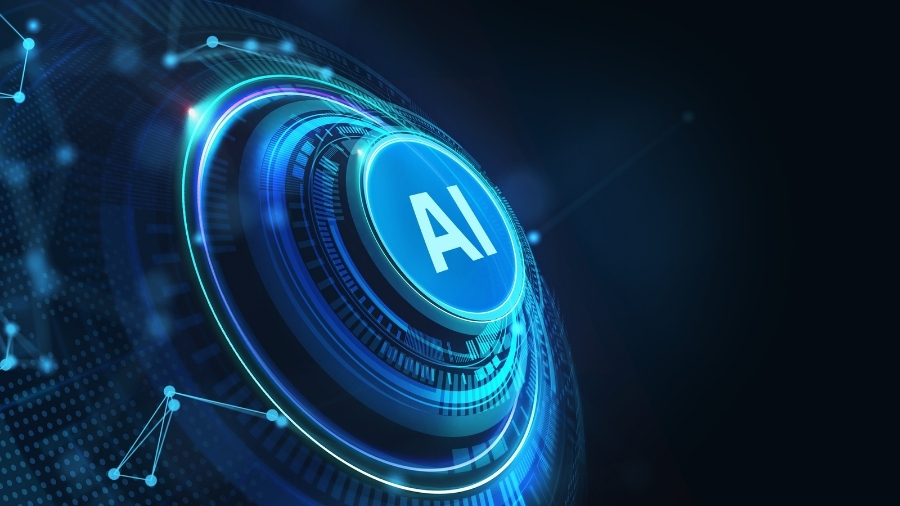 Team aziendale che utilizza una piattaforma di IA completata